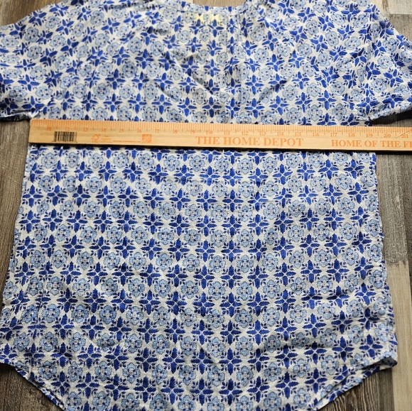Roller Rabbit Lilian Lucy Top Size Womwn's Small Blue White Blouse - Picture 11 of 12